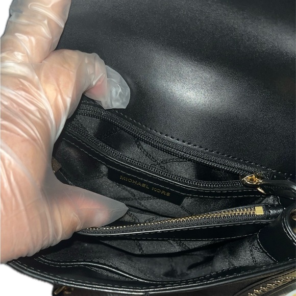 Michael Kors Whitney Large Star Embellished Logo Shoulder Bag, Black & Gold - Picture 13 of 16